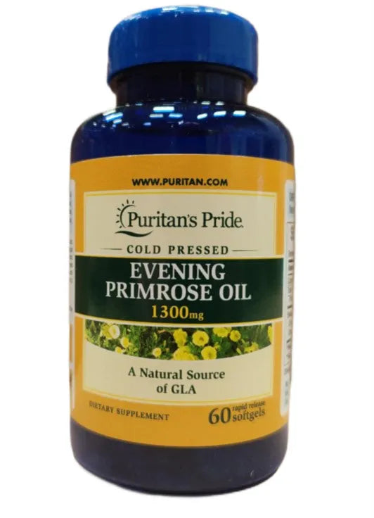 Evening Primrose Oil 1300mg - 60 softgels - Puritan’s Pride - Papildai