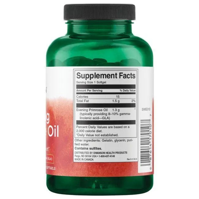 Evening Primrose Oil - Nakvišų aliejus - 1300 mg - N100 - Swanson - Papildai