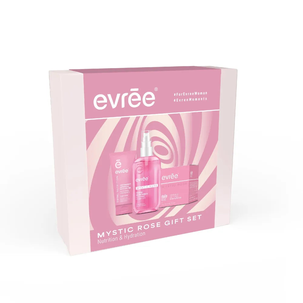 EVREE Mystic Rose Gift Set (Toner 200ml + Face Cream 50ml + Hand 75ml) - Kosmetika