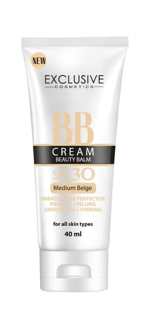 EXCLUSIVE BB Cream Beauty Balm SPF 30 Vidutinė Bežinė 40 ml - Kosmetika