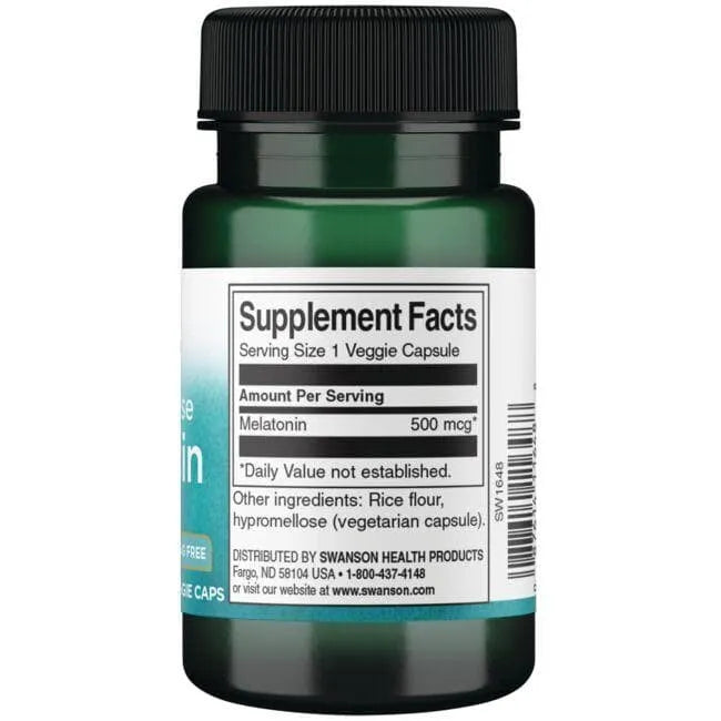 Extra Low Dose Melatonin - 500 mcg - N60 - Swanson - Papildai