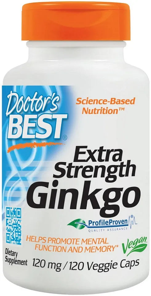 Extra Strength Ginkgo 120mg - 120 vcaps - Doctor’s Best - Papildai