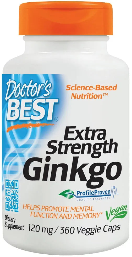 Extra Strength Ginkgo 120mg - 360 vcaps - Doctor’s Best - Papildai