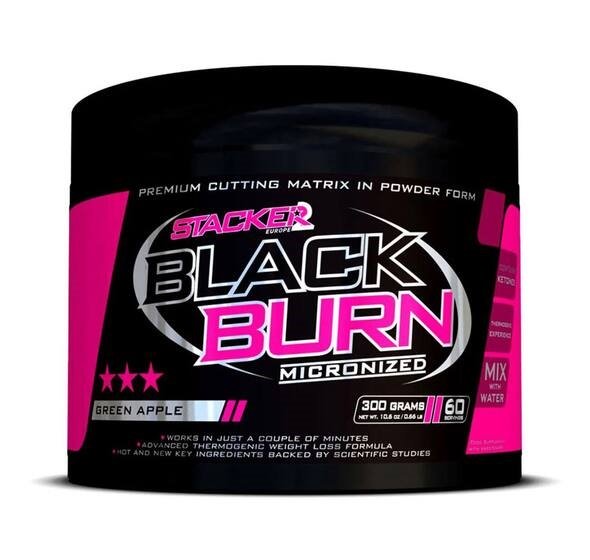 Black Burn Micronized, Green Apple - 300g - Stacker2 Europe