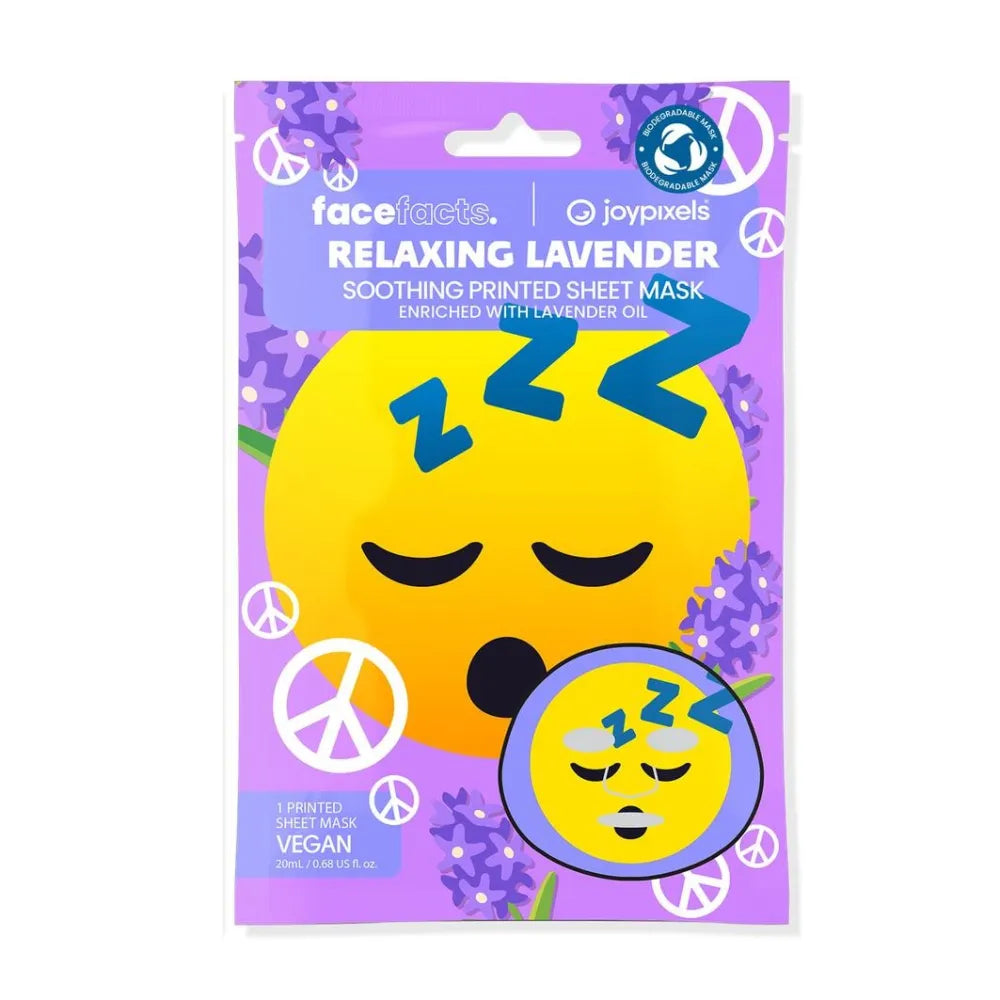 FACE FACTS Joypixels Relaxing Lavender sheet mask 20 ml. - Kosmetika