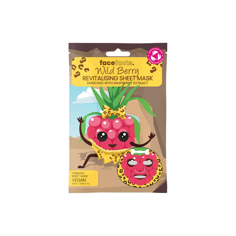 FACE FACTS Printed Revitalizuojanti veido kaukė - Avietė 20 ml - Kosmetika