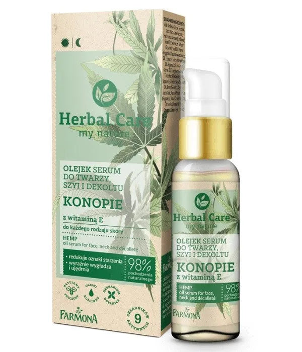Farmona Herbal Care veido kaklo ir dekoltė aliejinis serumas - kanapės su vitaminu E 50ml - Kosmetika