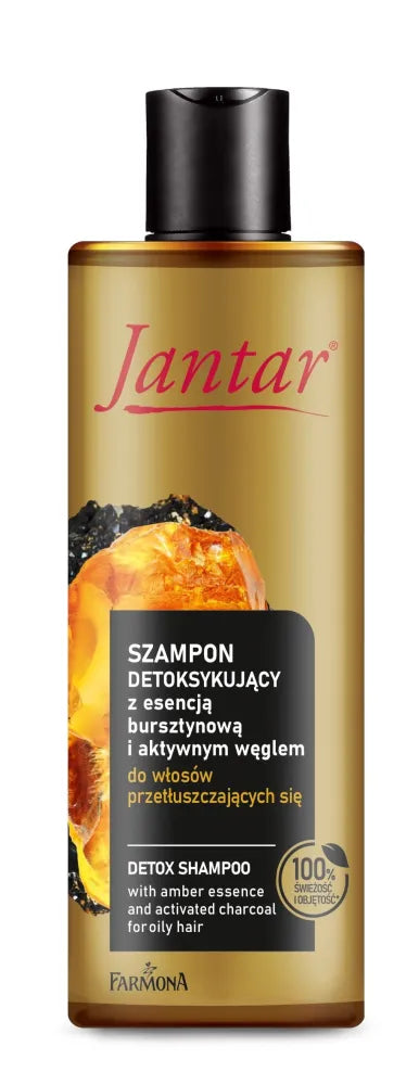 FARMONA Jantar detoksikuojantis šampūnas su gintaro esencija ir aktyvinta anglimi – riebiems plaukams 300 ml - Kosmetika