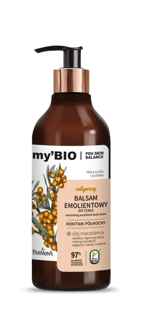 FARMONA my’Bio Maitinantis emolientinis kūno balzamas Šiaurės jūros šaltalankis 400ml - Kosmetika
