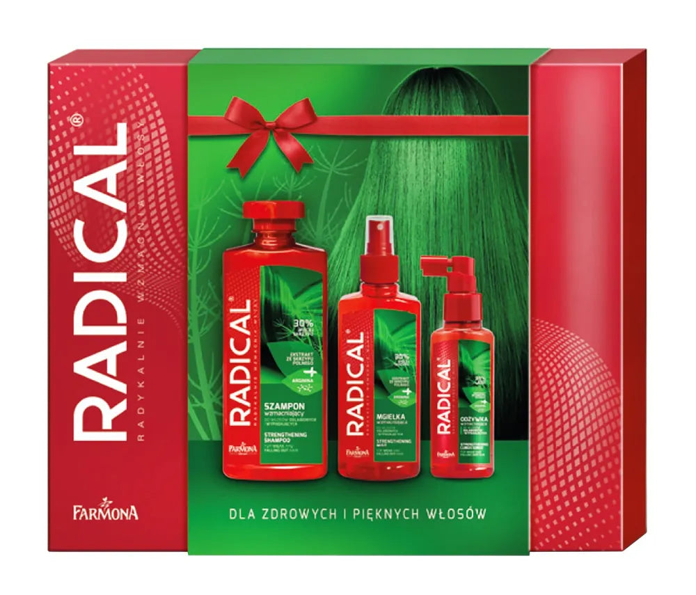 Farmona Radical dovanų rinkinys (šampūnas 400ml + purškiklis 200ml + kondicionierius 100ml) - Kosmetika