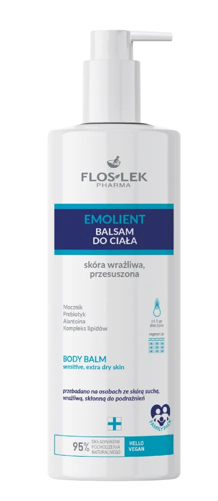 FLOS EMOLIENT Kūno balzamas jautriai odai 400 ml - Kosmetika
