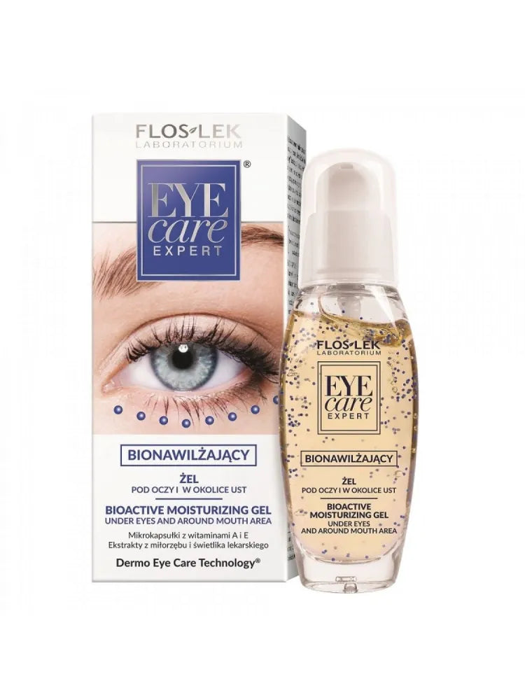 Floslek Eye Care Biomoisturizing Gel with Microcapsules Smoothing Wrinkles - Kosmetika