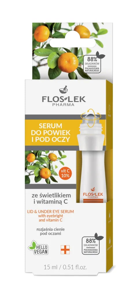 FLOSLEK Eyes Serum akių vokams ir po akimis su akies žole vitaminu C 15 ml - Kosmetika