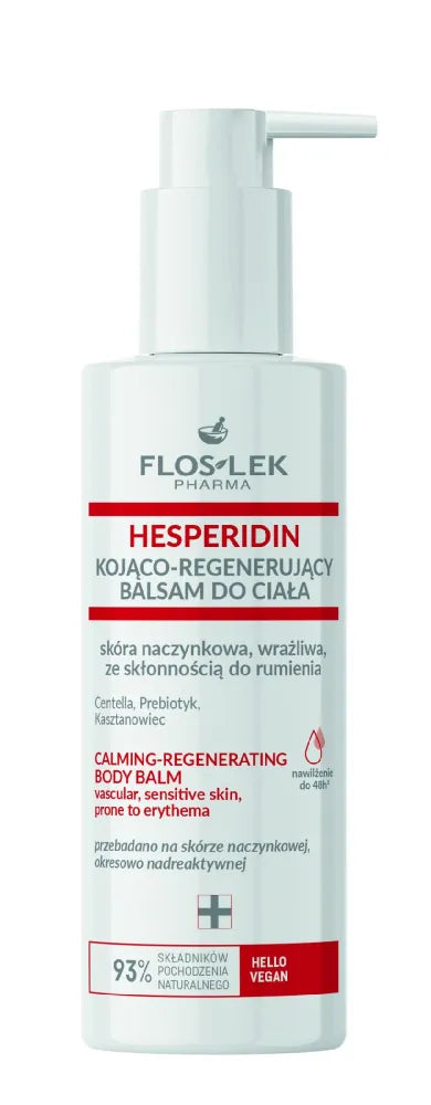 FLOSLEK Pharma Hesperidin Raminanti ir Atkurianti Kūno Losjonas - kraujagyslinė jautri oda linkusi į eritemą 175ml
