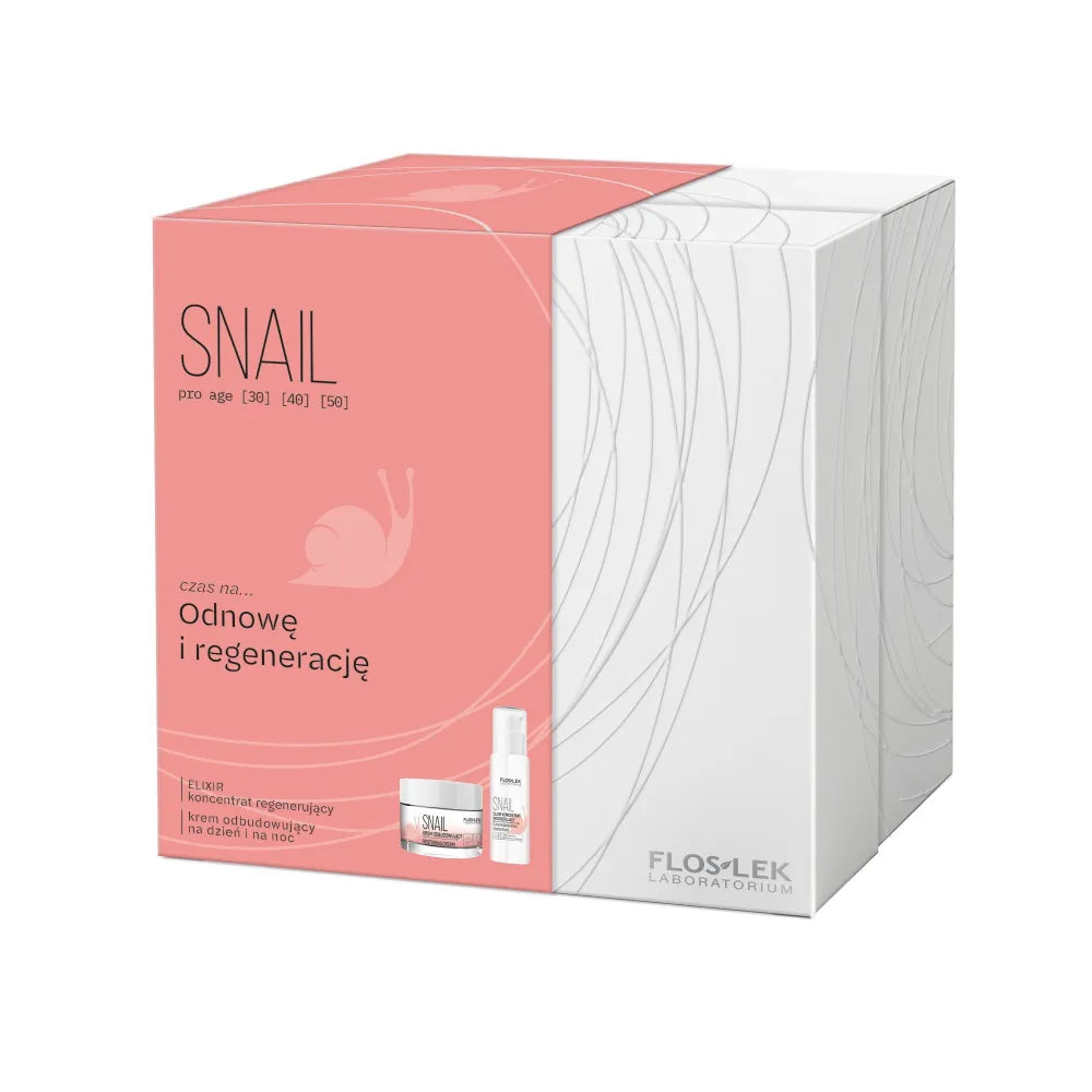 Floslek Snail dovanų rinkinys (eliksyras 30ml + dienos ir nakties kremas 50ml) - Kosmetika
