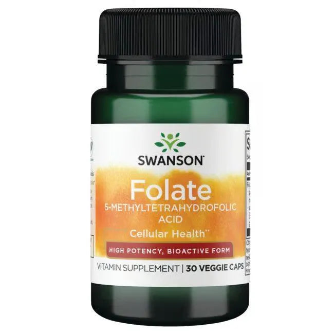 Folate 5 - Methyltetrahydrofolic Acid - 800 mcg - N30 - Foliatas - Swanson - Papildai