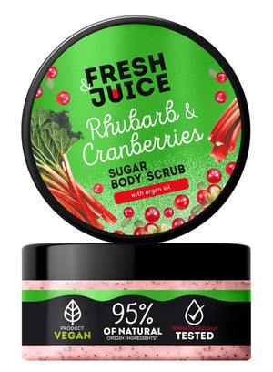 FRESH JUICE Sugar body scrub Rhubarb and Cranberry 200 ml - Kosmetika
