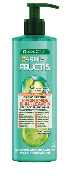 Fructis Grow Strong 10-in-1 paliekamas plaukų kremas kondicionierius 400ml - Kosmetika