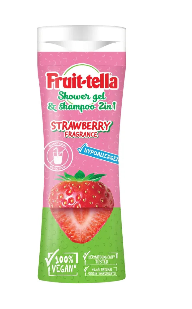 FRUIT-TELLA Dušo gelis ir šampūnas 2in1 Braškė 300 ml - Kosmetika