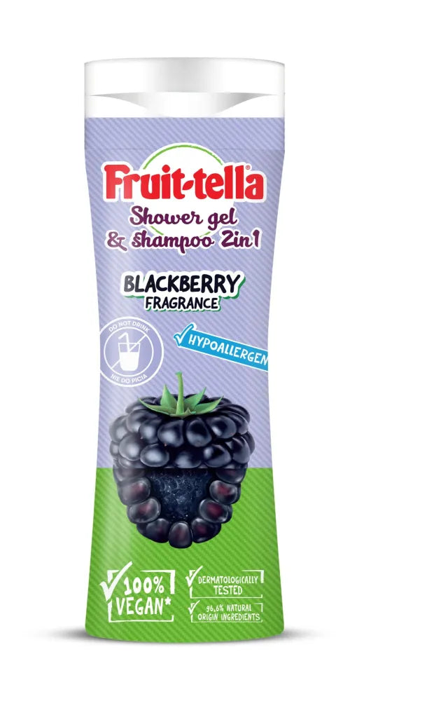 FRUIT-TELLA Dušo gelis ir šampūnas 2in1 Juodasis serbentas 300 ml - Kosmetika