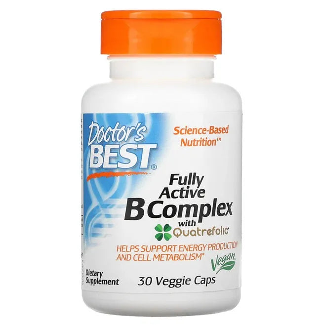 Fully Active B-Complex with Quatrefolic - 30 vcaps - Doctor’s Best - Papildai