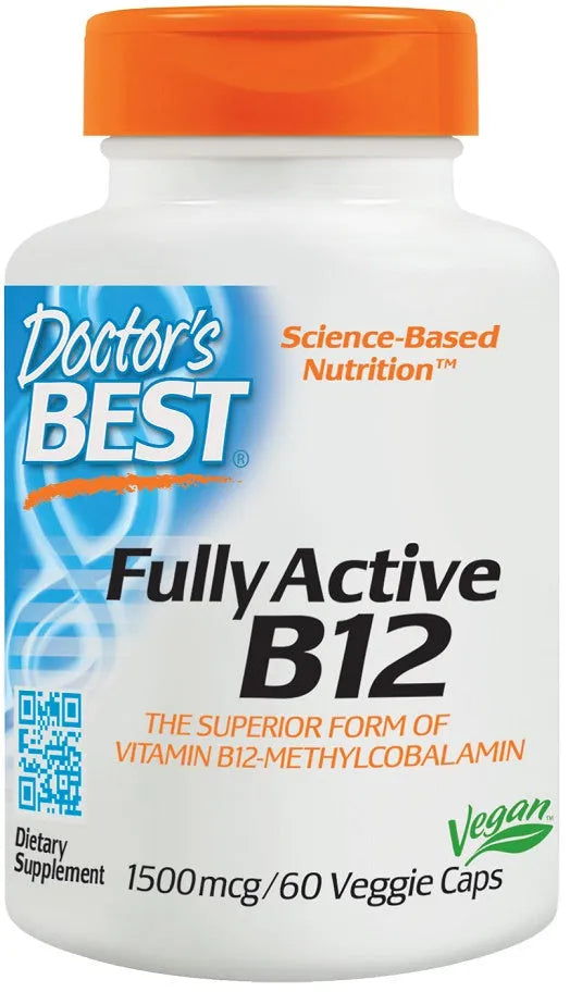 Fully Active B12 1500mcg - 60 vcaps - Doctor’s Best - Papildai