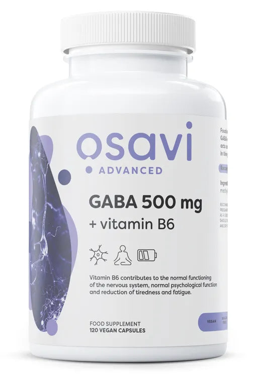 GABA 500mg + Vitamin B6 - 120 vcaps - Osavi - Papildai
