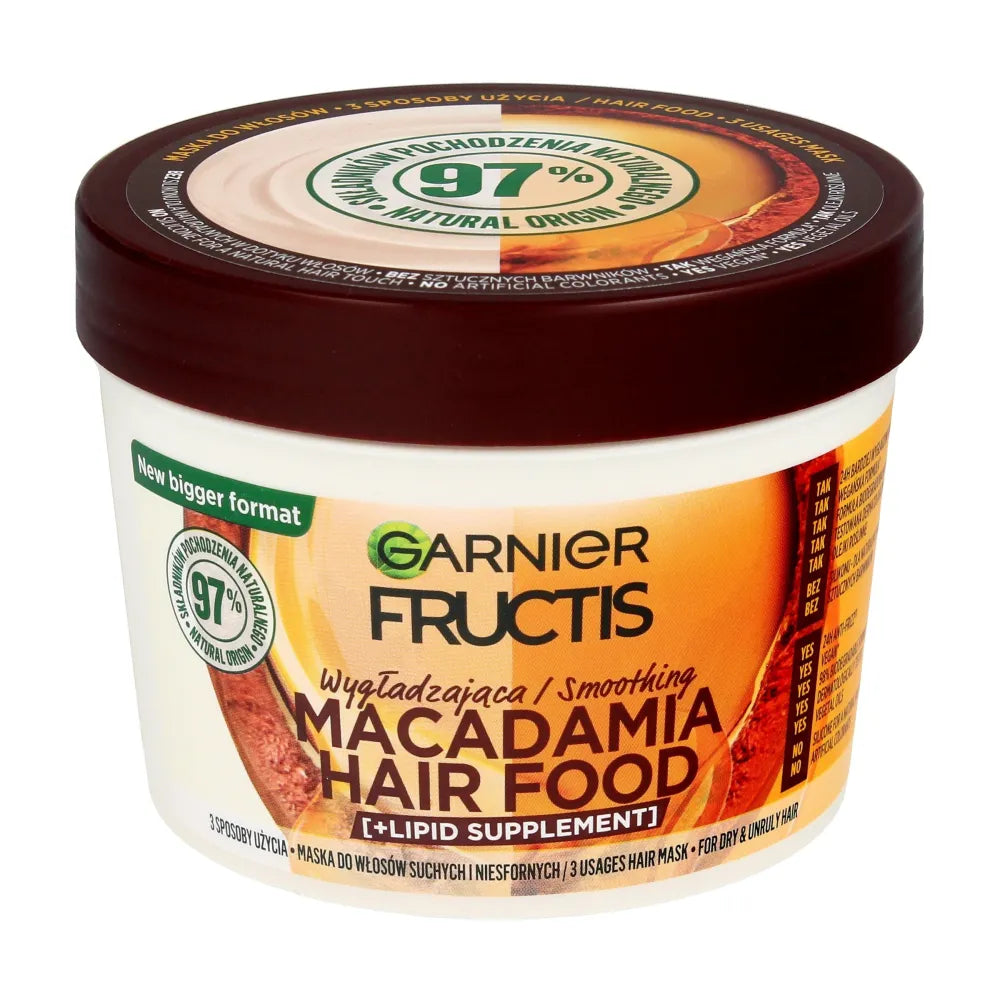 GAR FRUCTIS HAIR FOOD Plaukų kaukė 400ml Makadamija& - Kosmetika