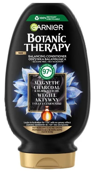 Garnier Botanic Therapy Balansuojantis kondicionierius riebiems plaukams ir sausai galvos odai su aktyvuota anglimi