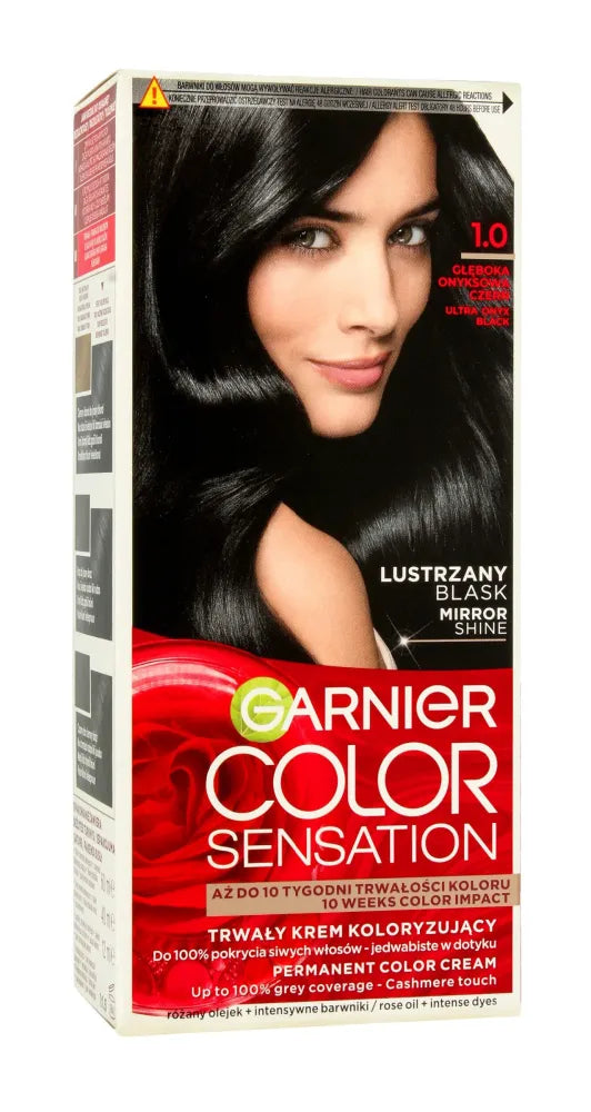 Garnier Color Sensation Dažymo kremas 1.0 Onyx Black - Giliai juodas oniksas 1op. - Kosmetika