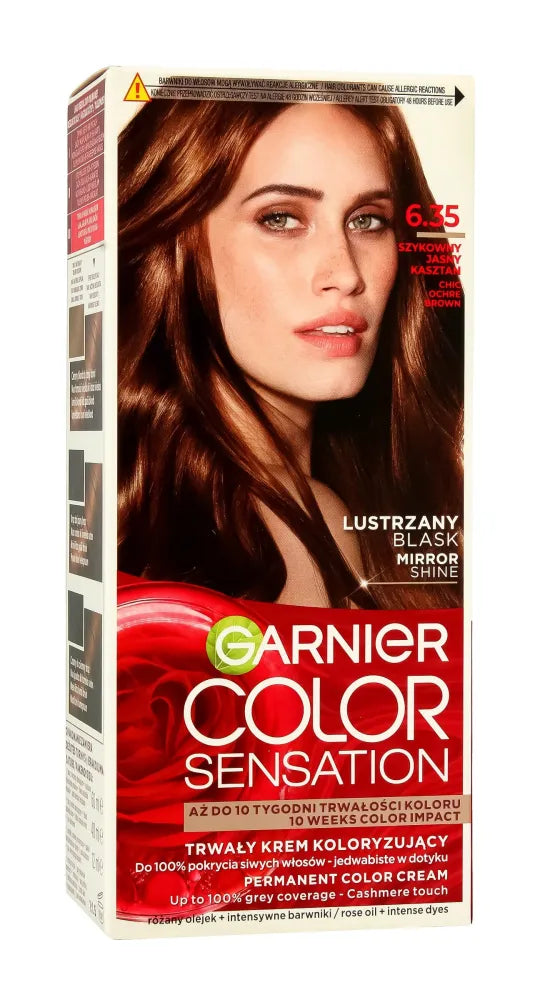 Garnier Color Sensation Dažymo kremas 6.35 Chic Brown - Elegantiška šviesi kaštoninė 1 vnt. - Kosmetika