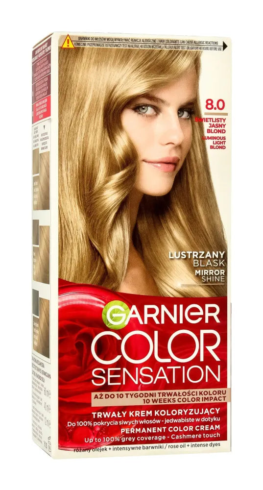 Garnier Color Sensation Dažymo kremas 8.0 Šviesus blondinas - Spindintis 1op. - Kosmetika