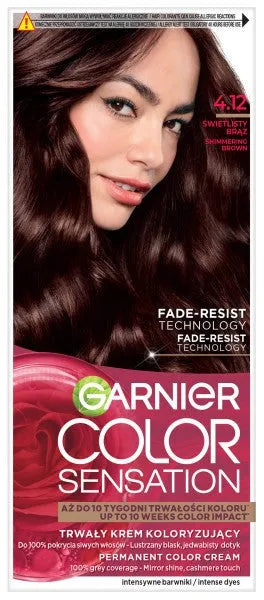 GARNIER Color Sensation Dažymo kremas Nr. 4.12 - Švytintis rudas 1 vnt. - Kosmetika