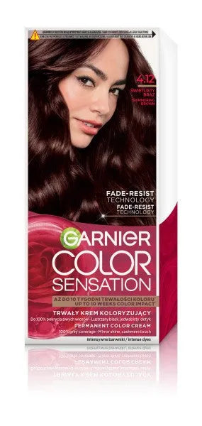GARNIER Color Sensation Dažymo kremas Nr. 4.12 - Švytintis rudas 1 vnt. - Kosmetika