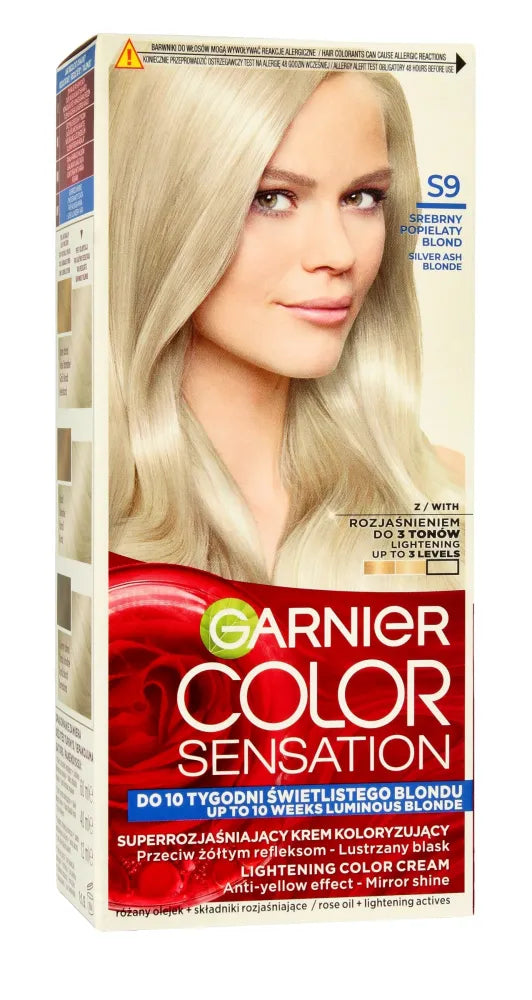 Garnier Color Sensation Dažymo kremas S9 Sidabrinis pelenų šviesus blondinas - platininis 1op. - Kosmetika