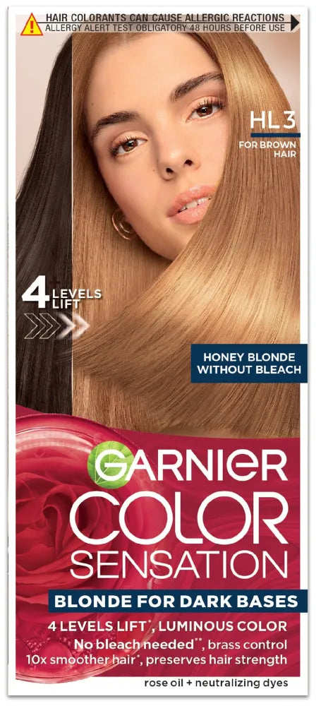 GARNIER Color Sensation Hair Cream No. HL3 Honey Blonde - for brown 1 pack. - Kosmetika