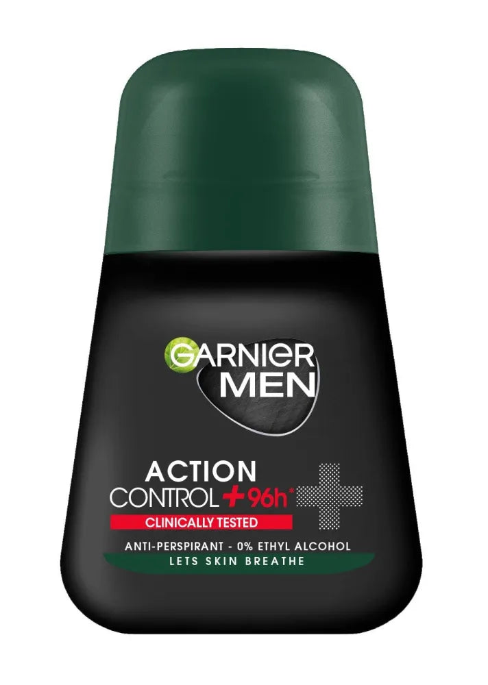 Garnier Men Roll-on Deodorant Veiksmų Kontrolė 96h+ Klinikiniai Išbandymai 50ml - Kosmetika