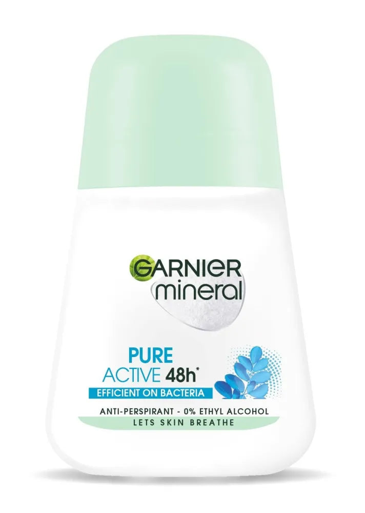 Garnier Mineral Roll-on Deodorant Pure Active 48h - Efektyvus prieš bakterijas 50ml - Kosmetika