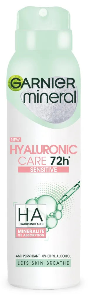 Garnier Mineral Spray Deodorant 72H Hyaluronic Care - Jautriai 150ml - Kosmetika