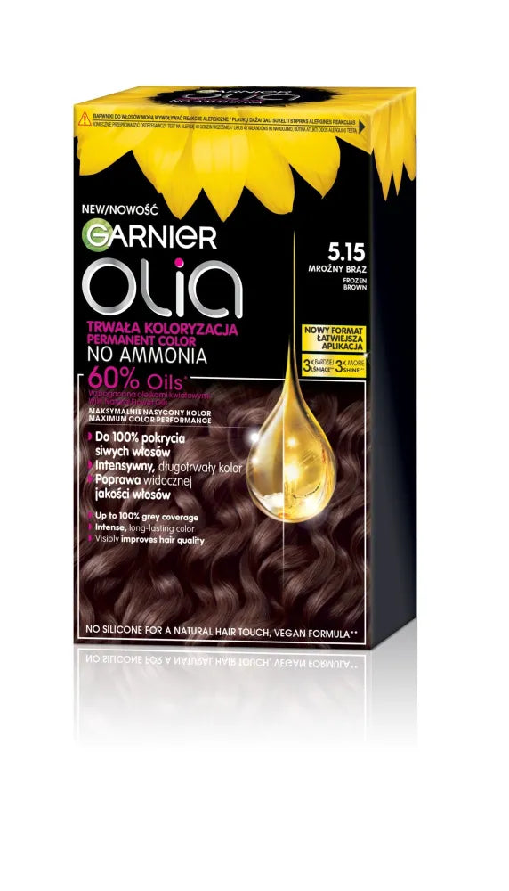 GARNIER Olia Plaukų dažai nr. 5.15 Frozen Brown - Šaldyta ruda - Kosmetika