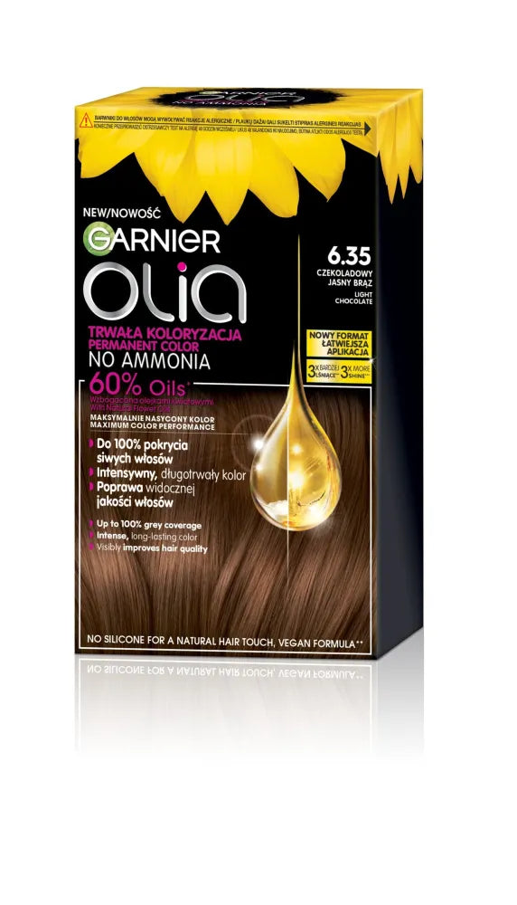 GARNIER Olia Plaukų dažai nr. 6.35 Šviesus šokoladas - Kosmetika