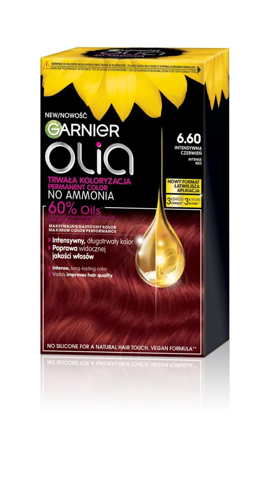 GARNIER Olia Plaukų dažai nr. 6.60 Intensyvi Raudona - Kosmetika