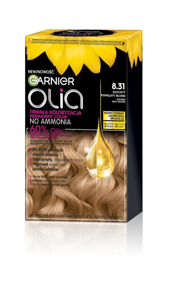 GARNIER Olia Plaukų dažai nr. 8.31 Auksinė peleninė blondinė - Kosmetika