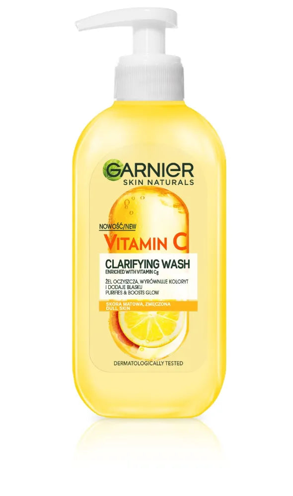 Garnier Skin Naturals Vitamin C Cleansing Gel Cg ir Citrus - nuobodžiai pavargusiai odai 200ml - Kosmetika