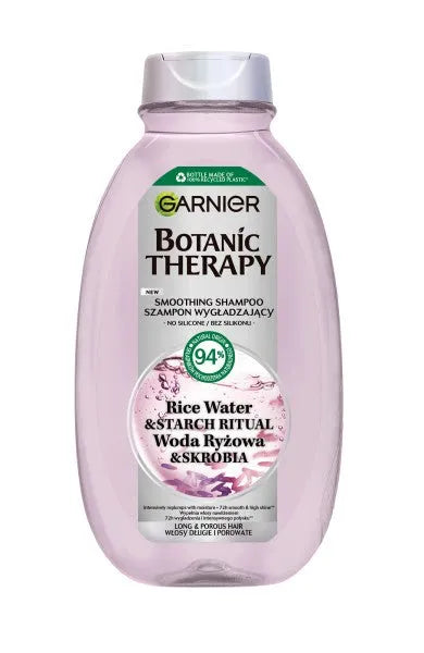 GARNIER Ultra Doux Ilgų Plaukų Šampūnas Atkuriantis Ryžių Vanduo ir Krakmolas (ryžių krakmolas) 400ml - Kosmetika