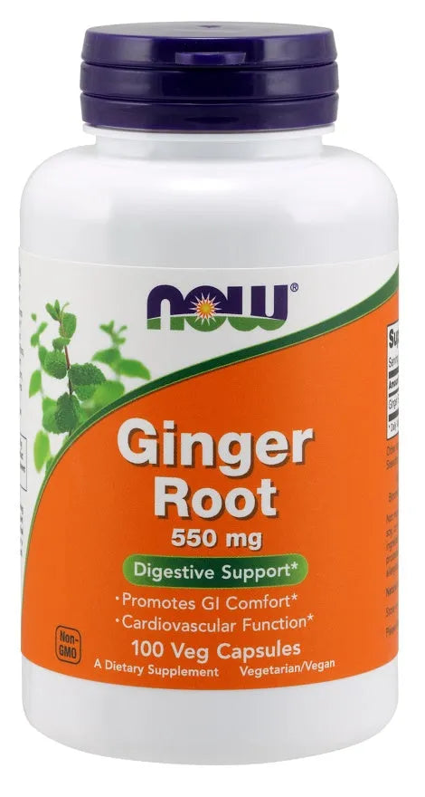 Ginger Root 550mg - 100 vcaps - NOW Foods - Papildai