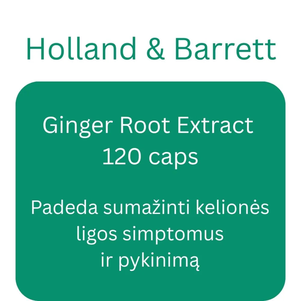 Ginger Root Extract - 120 caps - Holland & Barrett - Papildai