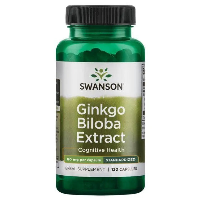 Ginkgo Biloba Extract - Cognitive Health - 60 mg - N120 - Swanson - Papildai