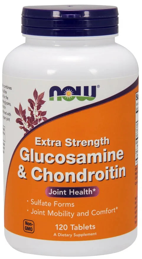Glucosamine & Chondroitin Extra Strength - 120 tabs - NOW Foods - Papildai