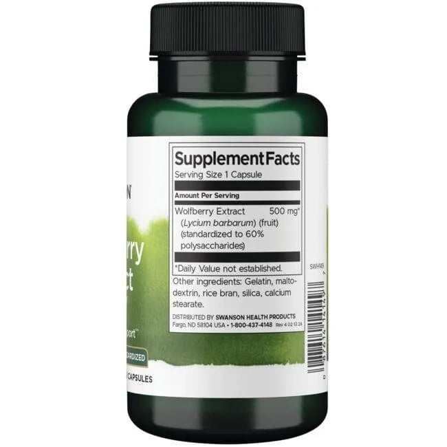 Goji Berry Extract Wolfberry - 500 mg - N60 - Swanson - Papildai